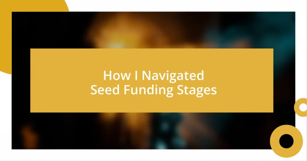 How I Navigated Seed Funding Stages