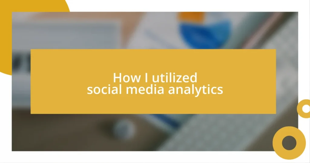 How I utilized social media analytics