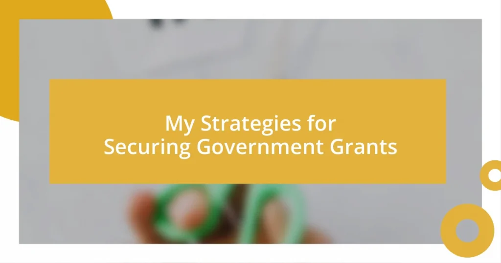 My Strategies for Securing Government Grants