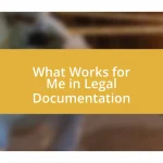 What Works for Me in Legal Documentation